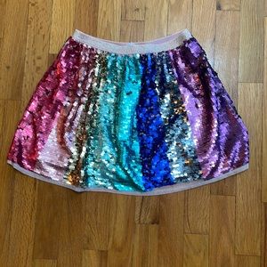 H&M Girls Multicolor Sequin Rainbow Skirt